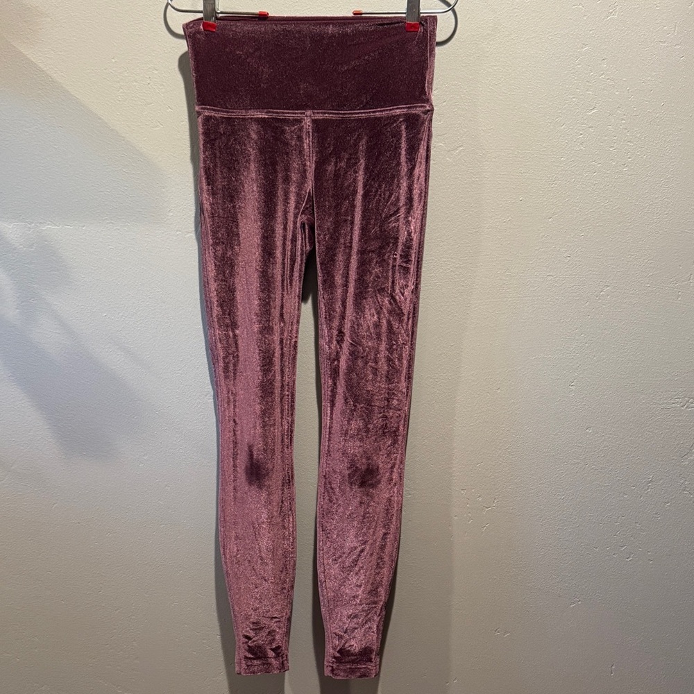 Lululemon Velvet Wonder Lounge Pink Purple Soft Stetchy Tights Leggings Pants
